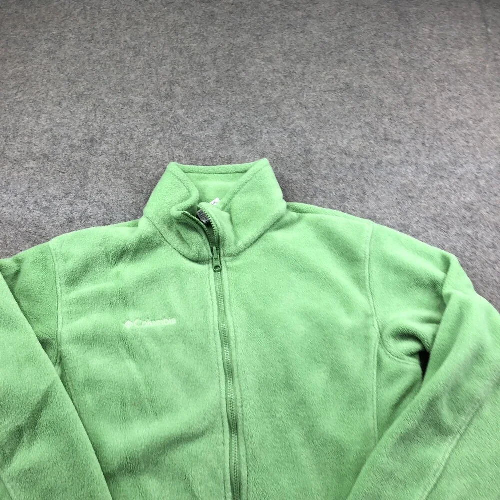Columbia Jacket Youth XL 18/20 Green Fleece Full Zip Outdoor Hiking Warm